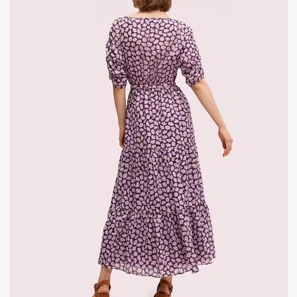 Purple Midi Sundress with Dolman Sleeves for Wedding Guest - Picture 2 of 8